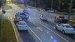 Traffic Camera Catches Mini Smart Car Slamming into Police Cruiser at intersection causing injuries