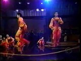 Chinese jumprope acrobats on Late Show studio performance