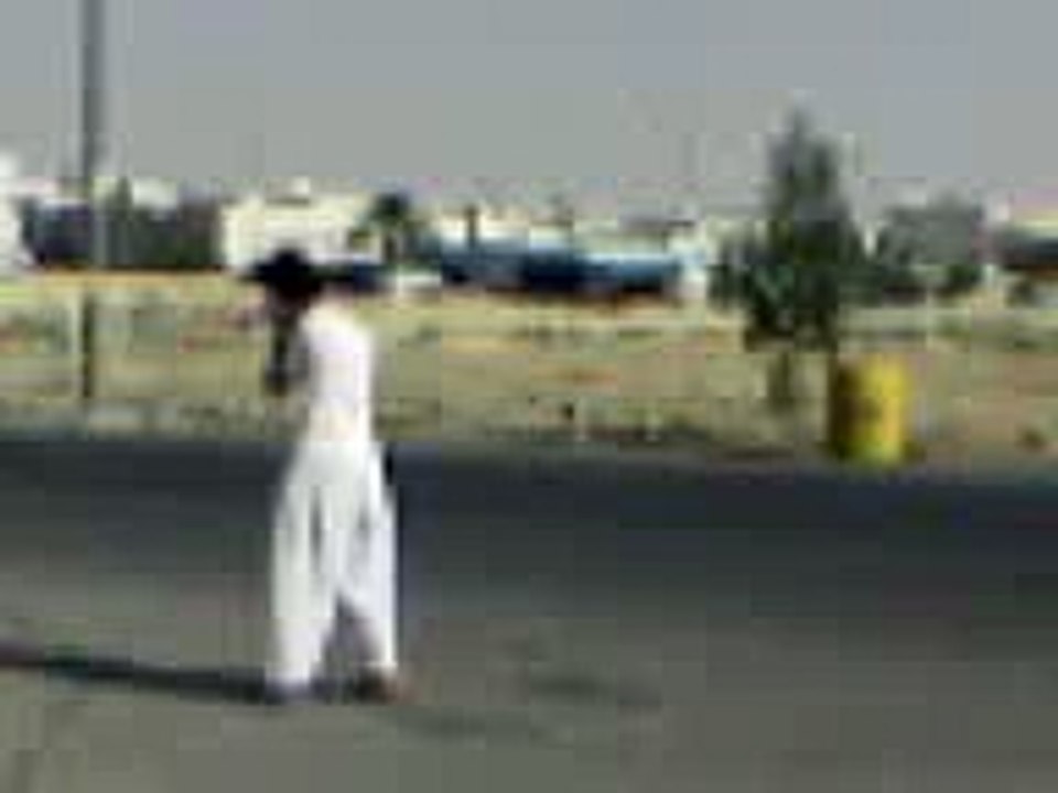 guy is scared of car horn and falls over