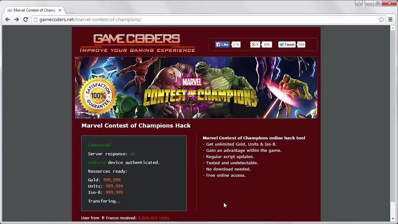 Cheats For Gold, Iso-8 and Units Marvel Contest of Champions