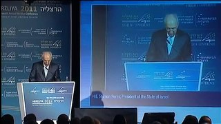H.E Shimon Peres (Hebrew) Speaking at the Herzliya Conference 2011 (Part 1)