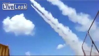 Iron Dome - Up close view of multiple interceptors launching!