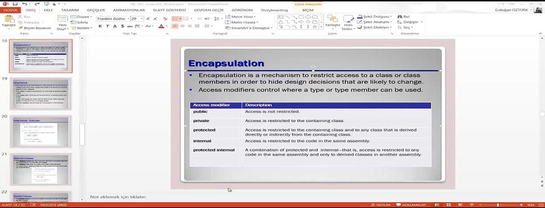 Nesne Yonelimli Programlama (Object Oriented Programming) Part 3