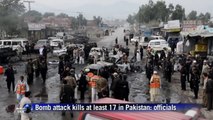 Bomb attack kills at least 17 at Pakistan market