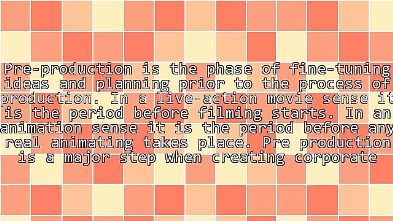 Pre Production Checklist