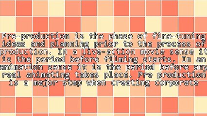 Pre Production Checklist