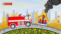 Fire Truck cartoon - monster truck - fire trucks for children - Ambulance Fire Police cart