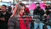 Captain Arnold performing a Mass Vow Renewal Ceremony in Times Square, Valentine's Day Feb 14th