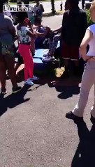 Caucasian and Black girl fight over previous encounters