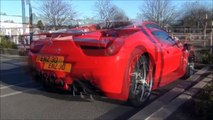 Ferrari 458 Spider outside of London (Scenes, start up and Accelerations)