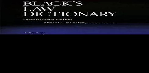 Blacks Law Dictionary Pocket Edition 4th