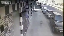 Trucker smashes into parked cars