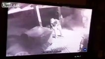 BBQ Grill Kicked His Ass - Captured on Home CCTV