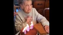 102 Year Old Woman Blows Out Birthday candles with her Dentures