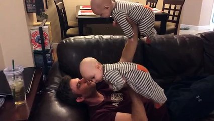 Dad Bench Presses Twin Babies - Jokeroo