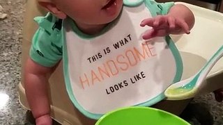 Funny Baby Videos-Adorable Baby Boy eating funny as hell!