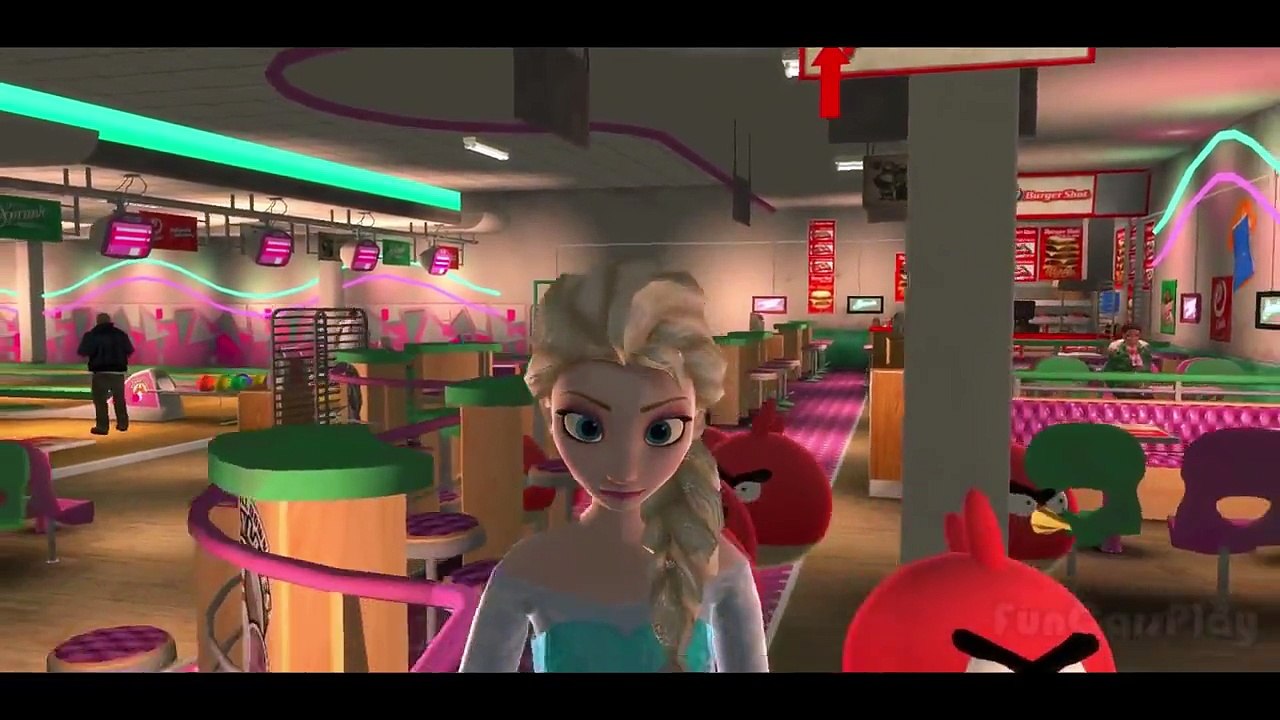 Disney Frozen ✔ Elsa the Snow Queen with Angry Birds Nursery Rhymes for Children Animation Pixar ✔