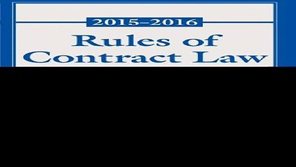 Rules of Contract Law Statutory Supplement
