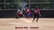 Catcher Pick Off @ 2nd Base vs American Pastime. Fast Pitch Travel Softball. Burrow Class of 2017