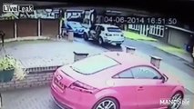 CCTV Shows Man Chasing Off 3 Armed Burglars