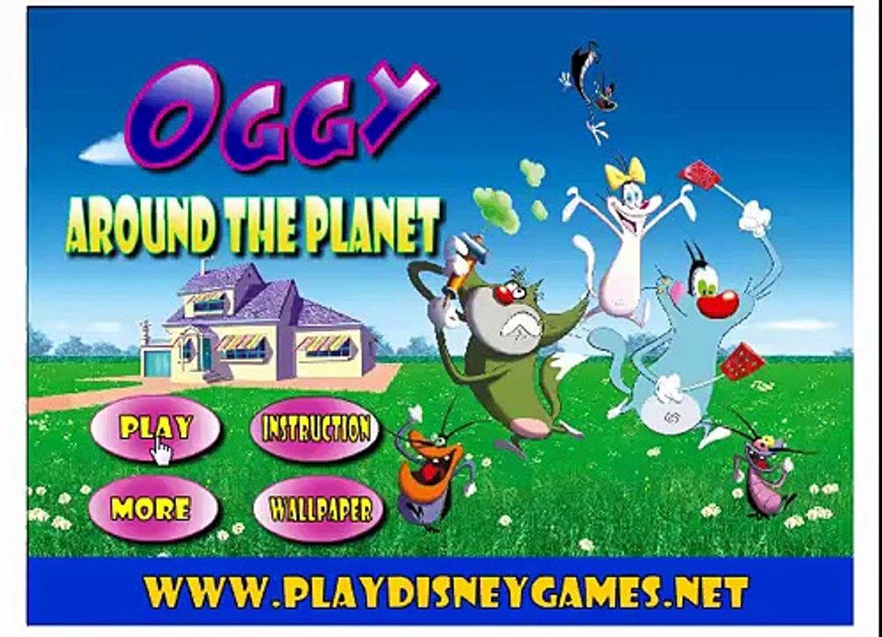 Game Mèo Oggy trồng cây