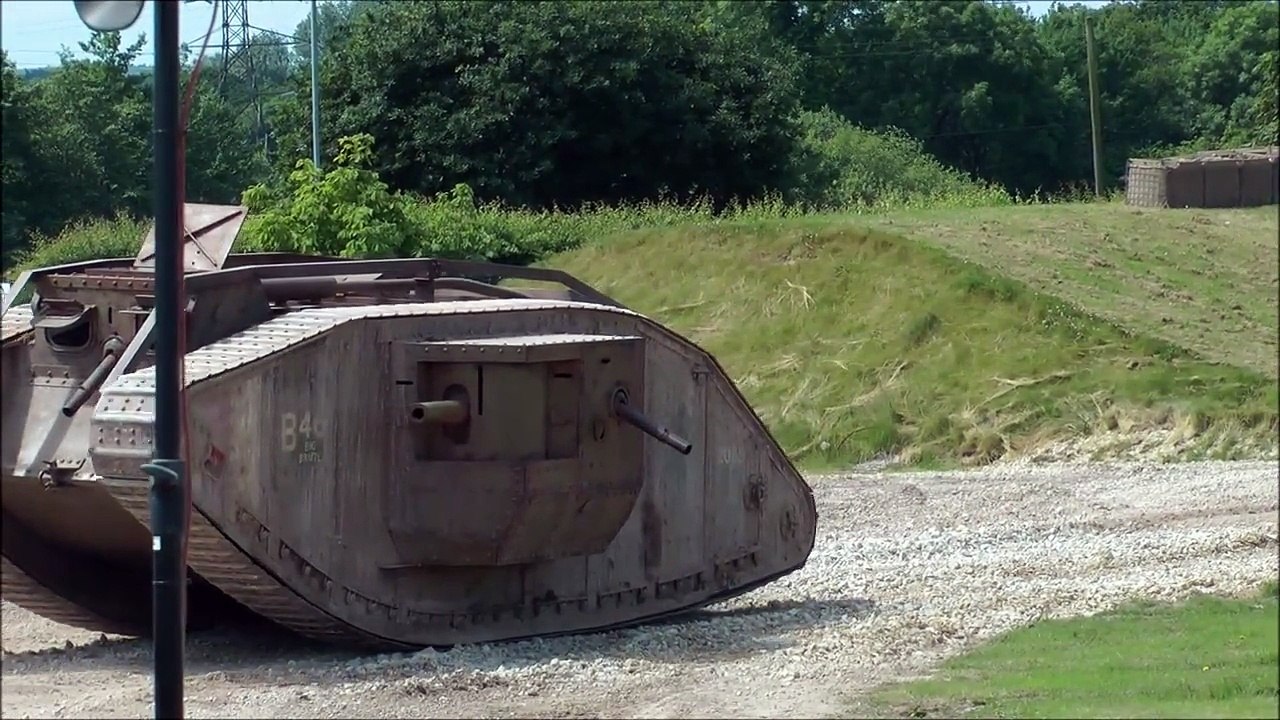 A video showing German and British WW1 tanks in action