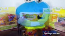 COOKIE MONSTER Play Doh Surprise Egg Filled With Big Bird, Ernie & Sesame Street Surprise Toys