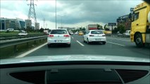 Crazy Audi TT Driver slaloms between cars on the Turkish Highway