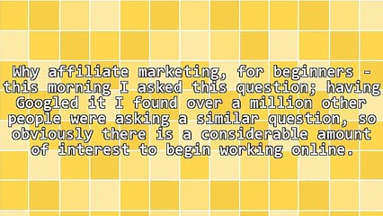 Why Affiliate Marketing for Beginners?