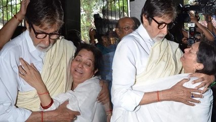 Amitabh Bachchan CONSOLES Aadesh Shrivastava's Wife @ FUNERAL