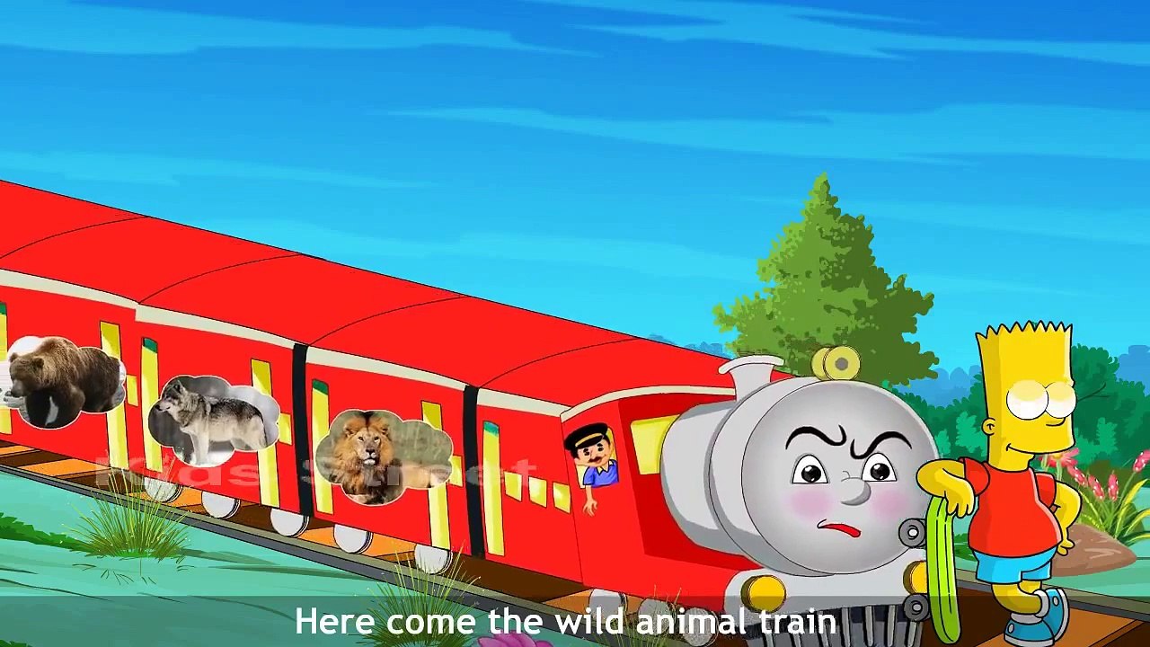 Simpson Cartoon Rhyme For Kids | 3D Animation Learn The Wild Animal Train Rhyme | Best Lyrics