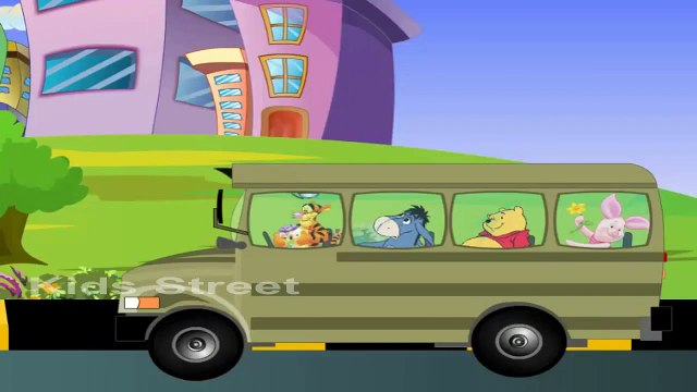 Animals Wheels On The Bus Rhymes | 3D Animation Cartoon English Nursery Rhymes For Kids