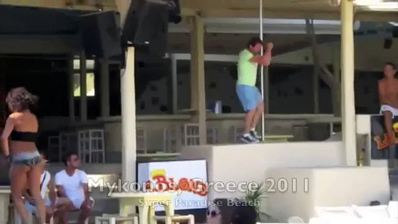 Mykonos Super Paradise Beach Party by Dave Ulloa Dancing Zorba