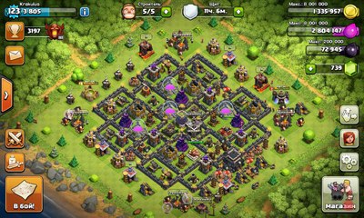 3 звезды на топ тх9 - 3 голема + хоги. Top TH9 3 star - 3 golem + surgical hogs.