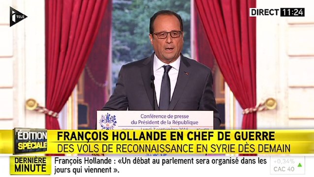 Il serait inconséquent et irréaliste d'envoyer des troupes françaises au sol en Syrie selon François Hollande