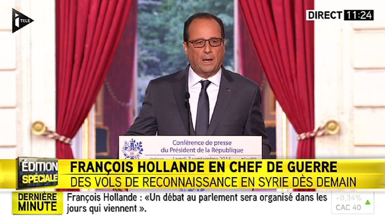 Il serait "inconséquent et irréaliste" d'envoyer des troupes françaises au sol en Syrie selon François Hollande
