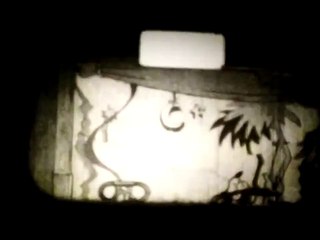 Rare black & white Mickey Mouse cartoon on 9.5mm film. Played on Pathescope 200b 1930s projector.
