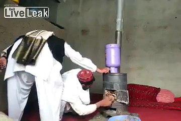 Two Afghans lightning there place in fire in stead of fireplace