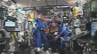 STS-121 DISCOVERY / ISS CREW HATCH OPENING AND HANDSHAKE