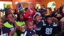 Lone Patriots Fan Amongst Seahawks Fans Celebrates