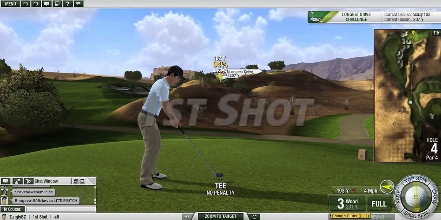 Tiger Woods PGA TOUR Online Gameplay