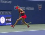 Kristina Mladenovic tweener at US Open against Makarova