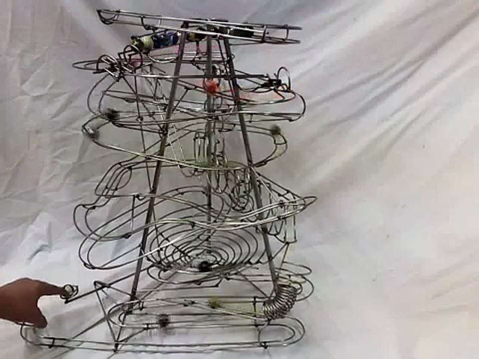 Hand-Operated Marble Run #195 kinetic art rolling ball sculpture