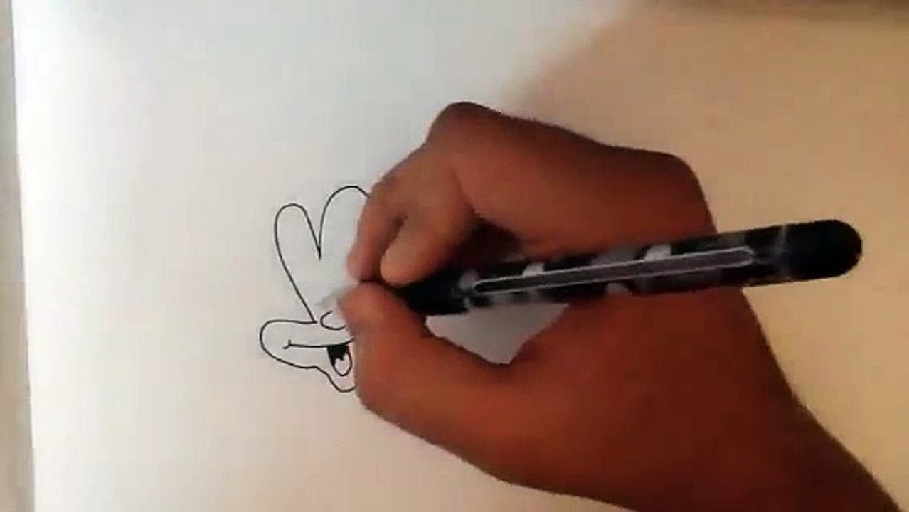 How to draw Mickey Mouse (face only )