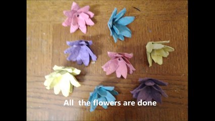 How to make an Egg tray Flower Vase and Flowers