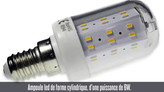 Ampoule led E14, 6W, 180°, 48 led, blanc chaud