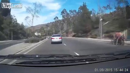 Crazy Woman Causes Accident By Abandoning Car While Still In Drive