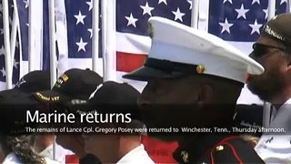 KIA Lance Corporal Gregory Posey arrives at the Winchester Airport Chattanooga Times Free Press