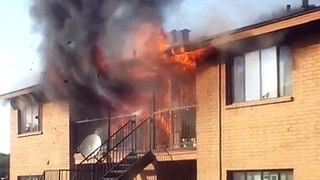 Fort Worth, Texas Apartment Fire Attack Video
