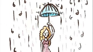 cartoon drawing rainy day
